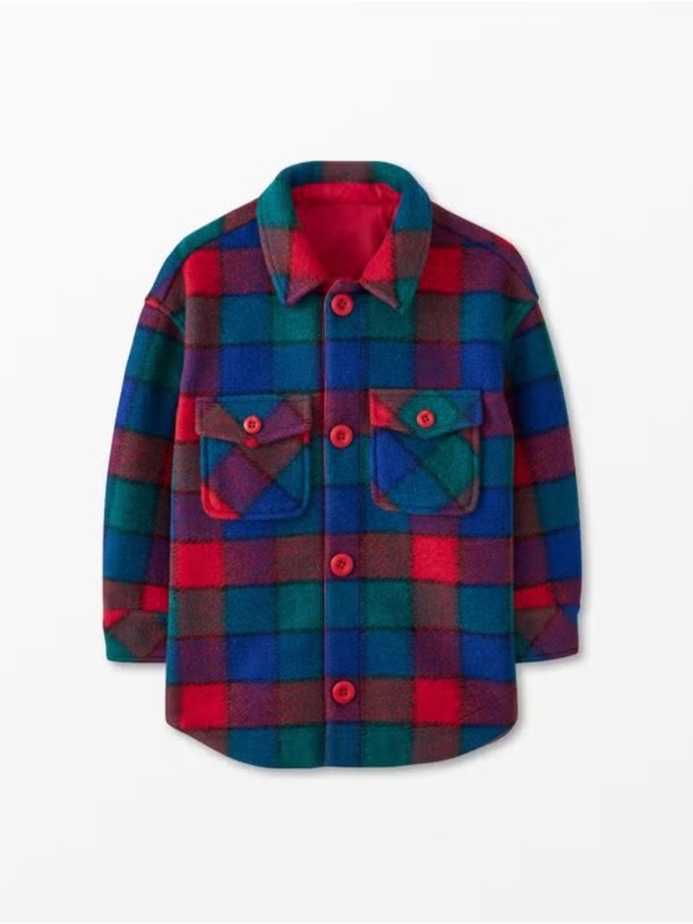 Hanna Andersson Faux Wool Felt Plaid Jacket